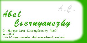 abel csernyanszky business card