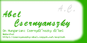 abel csernyanszky business card